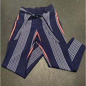 Express pants size 4R womens dress pants ladies straight leg navy blue stripe